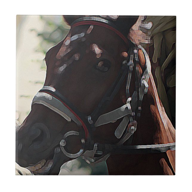 Cavalo Marrom Estilizado Sorrindo Desenho Da Cabeç (Frente)