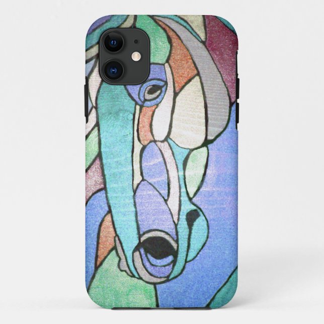 Cavalo Metálico em Capas de iphone Azul (Verso)