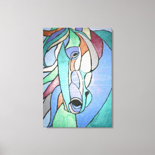 Cavalo Metálico na Canvas Blues