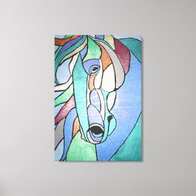 Cavalo Metálico na Canvas Blues (Frente)