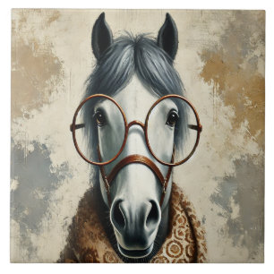 Cavalo na moda com Óculos - Arte Venenosa Engraçad