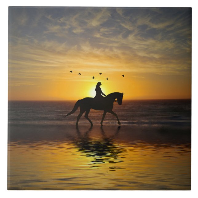 Cavalo na praia em Sunset Riding (Frente)
