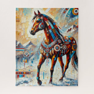Cavalo na Quebra-cabeça da peça Snow 500