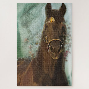 Cavalo Negro Frísia - Quebra-cabeça