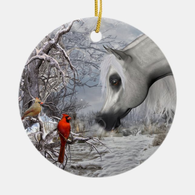 Cavalo & ornamento cardinal - adicione seu toque (Frente)