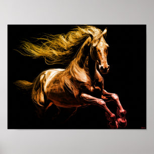 Cavalo poster de arte moderna correndo