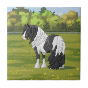 Cavalo Preto Pinto Piebald Vanner