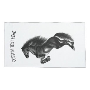 Cavalo Preto Preto - Pintura - Texto Personalizado