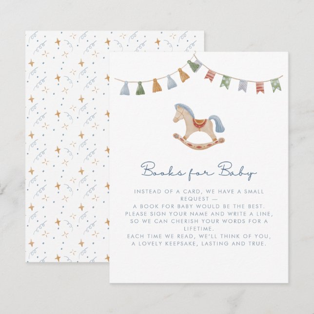 Cavalo Rochado de Aquarela, Livros para Cartão Beb (Frente/Verso)