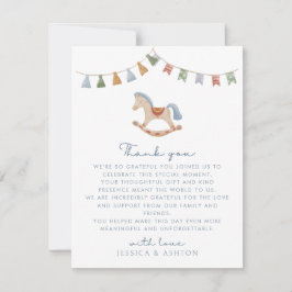 Cavalo Rocking Watercolor, cartões de agradeciment