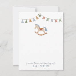 Cavalo Rocking Watercolor, do berçário do cartão