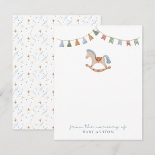 Cavalo Rocking Watercolor, do berçário do cartão