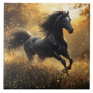 Cavalo Selvagem Garanhão Preto Mustang