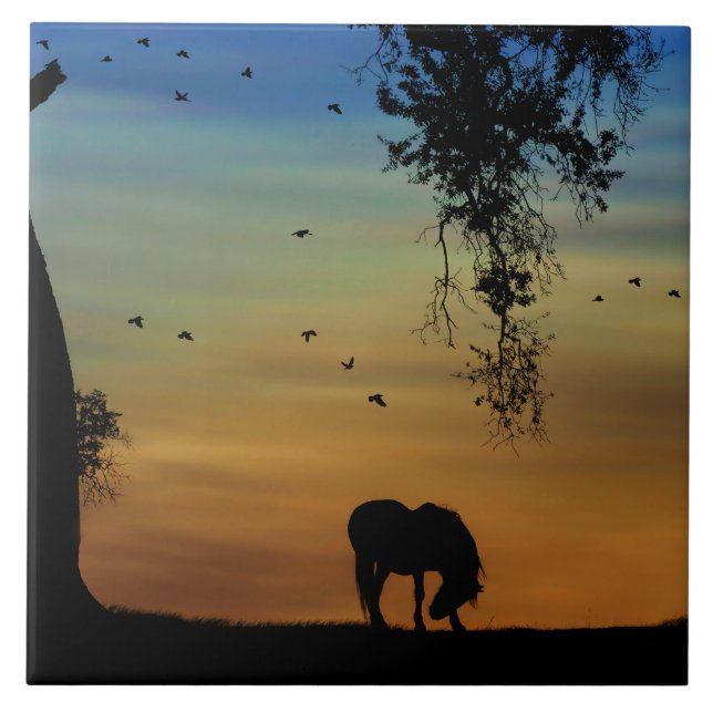 Cavalo Super-Justo e Árvore de Carvalho com Pássar (Frente)