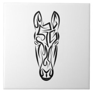 Cavalo Tribal Negro e Branco
