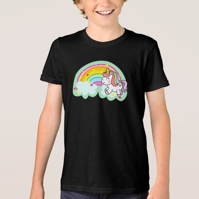Cavalo Unicórnio com Cartoon Arco-Íris-24964 (Frente)