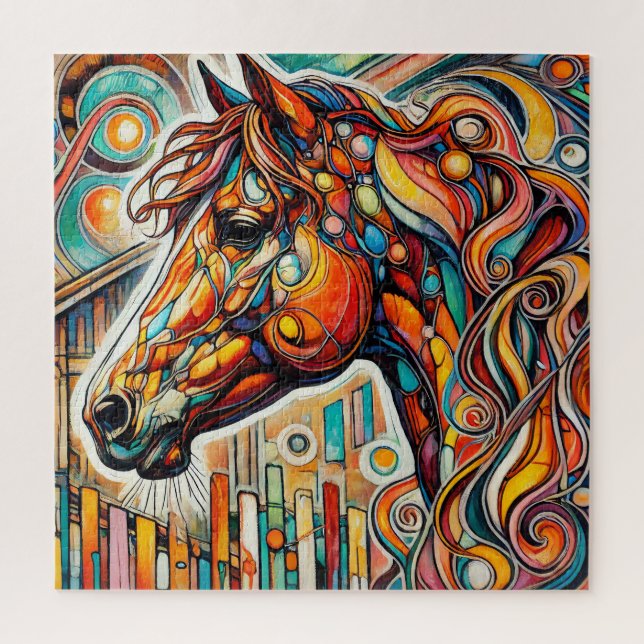 Cavalo Vermelho 600, Quebra-cabeça Praça-Peça (Vertical)