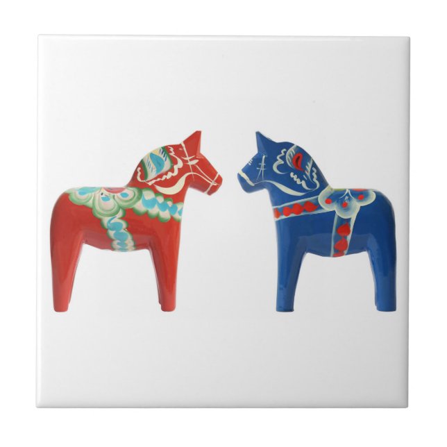 Cavalo vermelho & azul de Dala (Frente)