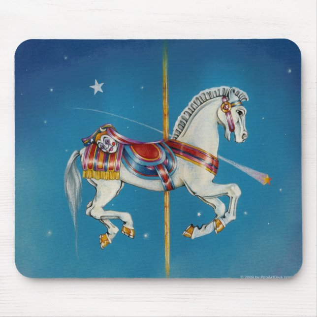 Cavalo vermelho, branco & azul de Mousepads - do (Frente)
