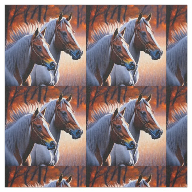 Cavalos Brumby Castanhos E Brancos, Tecidos (Modelo)