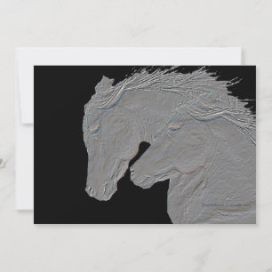 Cavalos com Efeito de Relevo Fundo Preto
