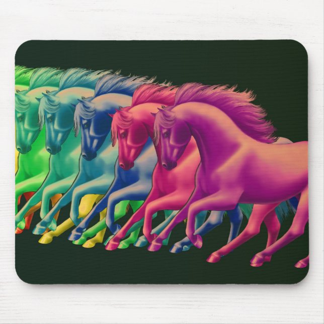 Cavalos de cores diferentes Mousepad (Frente)