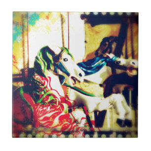 Cavalos de feliz-volta, Verão Flashback Arte Digi