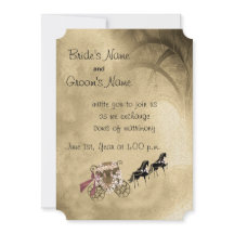 Cavalos e Convite para Casamento de Carruagems