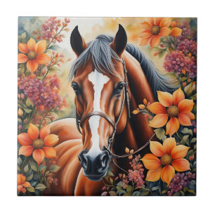 Cavalos E Flores