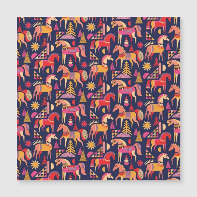 Cavalos escandinavos: Design decorativa sem costur (Frente)