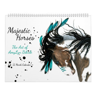 Cavalos majestosos a arte do calendário de AmyLyn