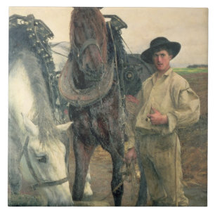 Cavalos na calha da água, 1884 (óleo em canvas)