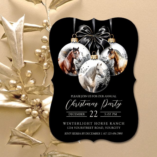 Cavalos negros e ouro Natal (Horses black and gold Christmas)