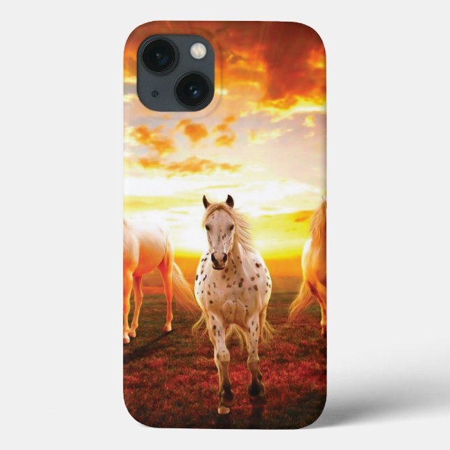 Cavalos no travesseiro decorativo solar (Verso)
