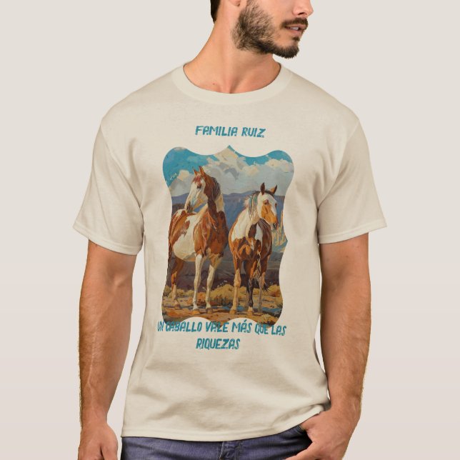 Cavalos Personalizáveis na Camisa do Deserto (Frente)