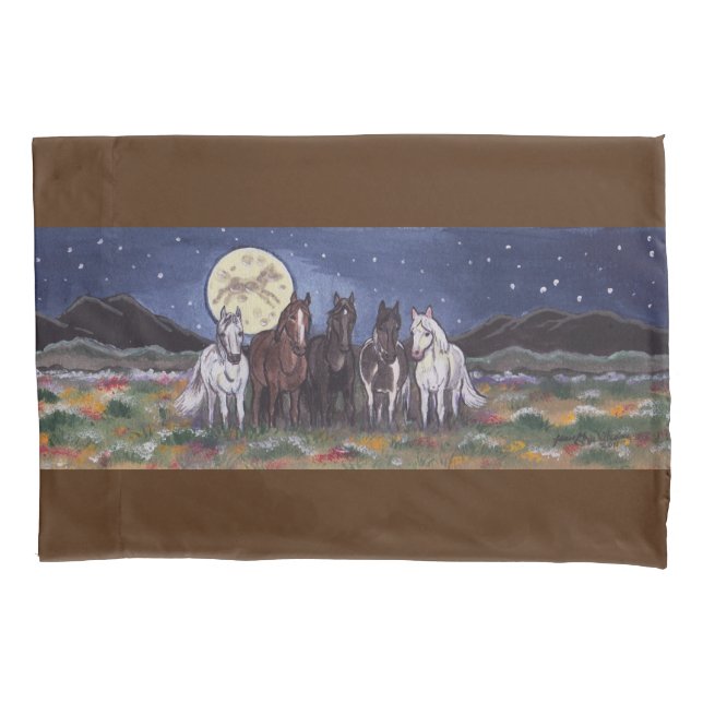 Cavalos Pony Watch Luon Night Sky Nature Meadow (Frente)