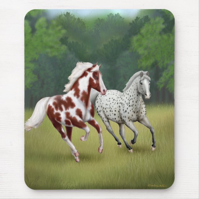 Cavalos que funcionam Mousepad livre (Frente)