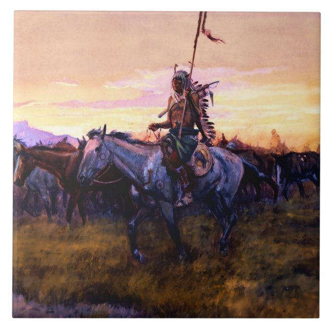"Cavalos roubados" por Charles M Russell (Frente)