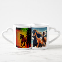 Cavalos selvagens não conseguiam a caneca dos aman