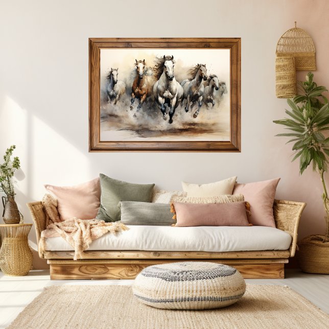 Cavalos Selvagens, Poster de Arte por Aquarela (Criador carregado)