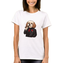Cavapoo Don – Camiseta Feminina de Cachorro Mafia