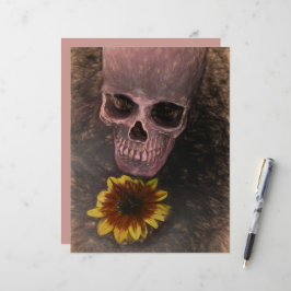 Caveira Amarelo Girassol Gótica Sépia Esboço