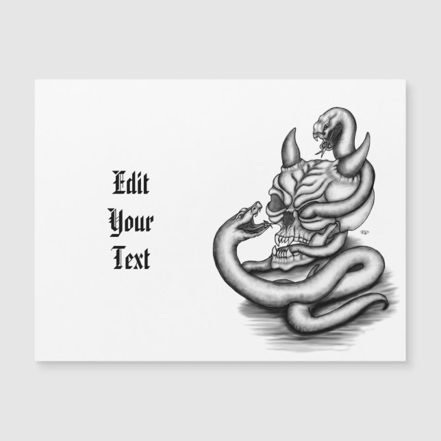 Caveira - Cabeça Diabo com Cobra (Frente)