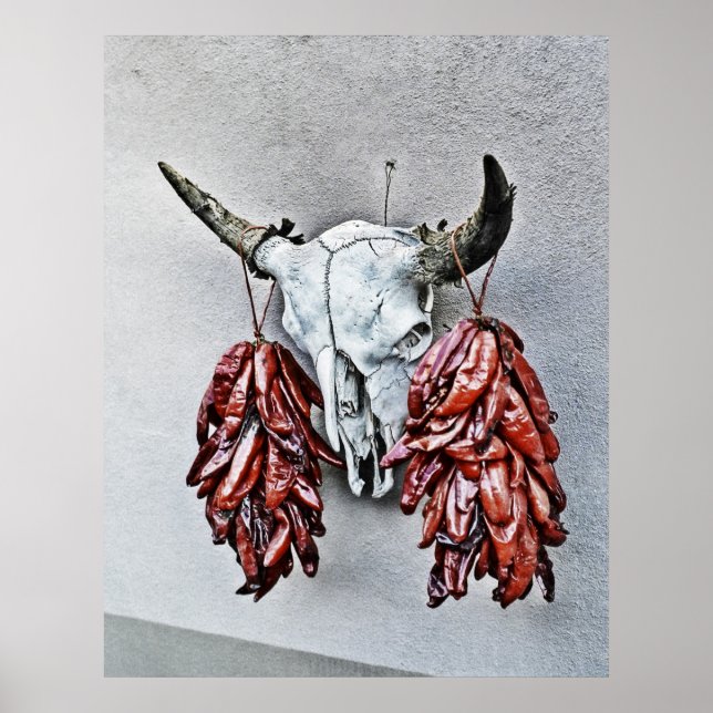 Caveira com Ristras Poster (Frente)