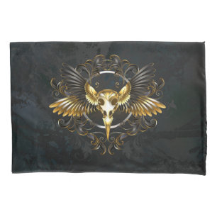 Caveira de ouro sobre fundo preto