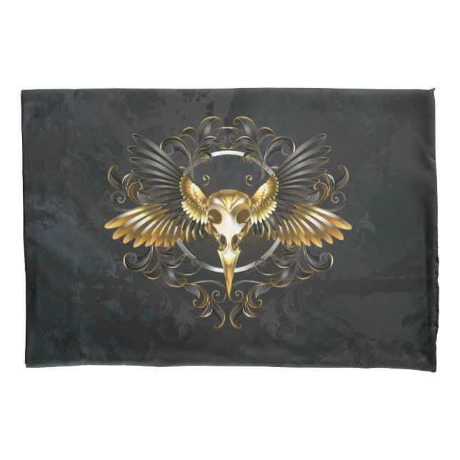 Caveira de ouro sobre fundo preto (Frente-Esquerda)