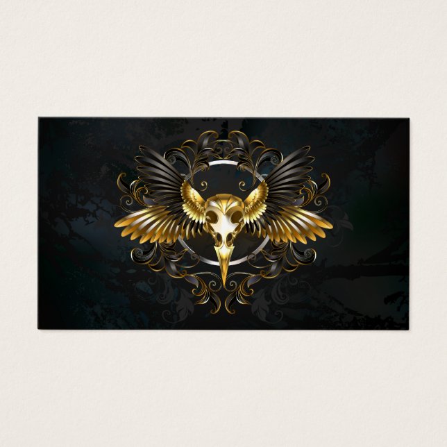 Caveira de ouro sobre fundo preto (Frente)