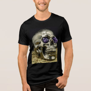 Caveira do ouro com olhos de Ametist