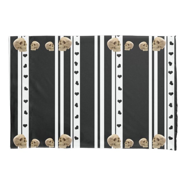 Caveira do travesseiro Crânio de Corações Pretos S (Frente)