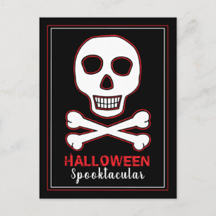 Caveira e Ossos, Convite para Festa de Halloween V